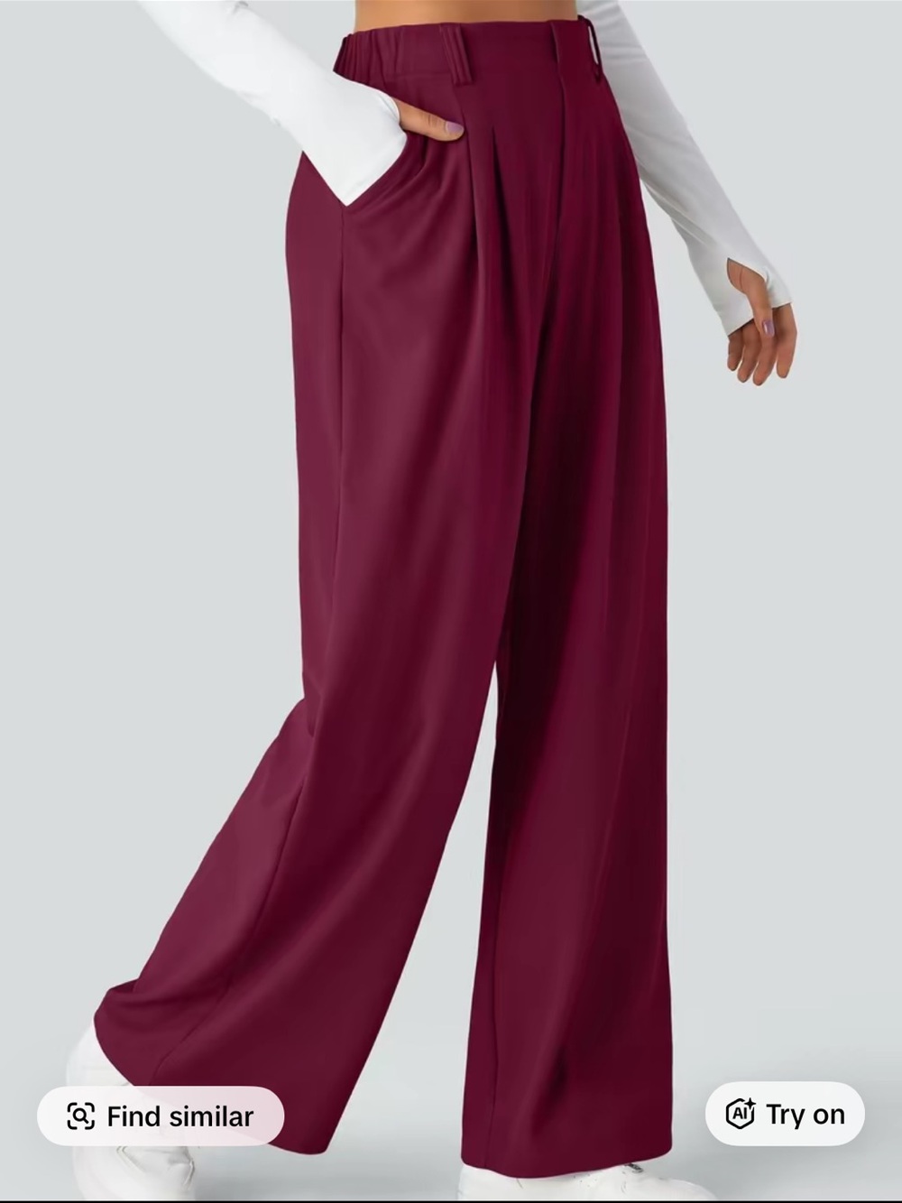 Halara Waffle Knit Trousers - Anemone - Wide Leg - Plus Size Work Pants